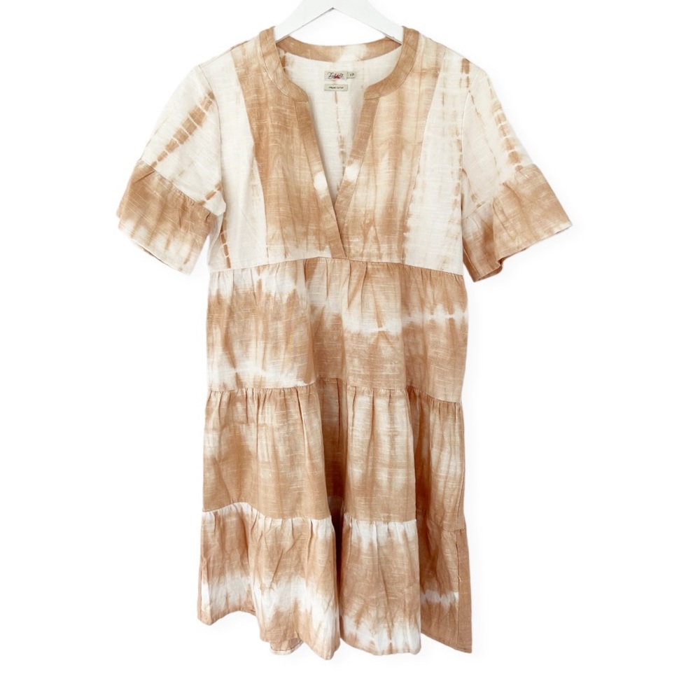 Faherty • Vida Mini Tie Dye Dress in
Maple Sugar